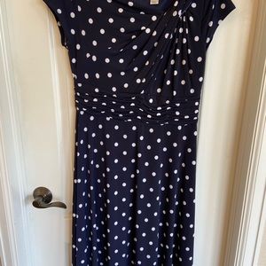 Navy blue polka dot dress